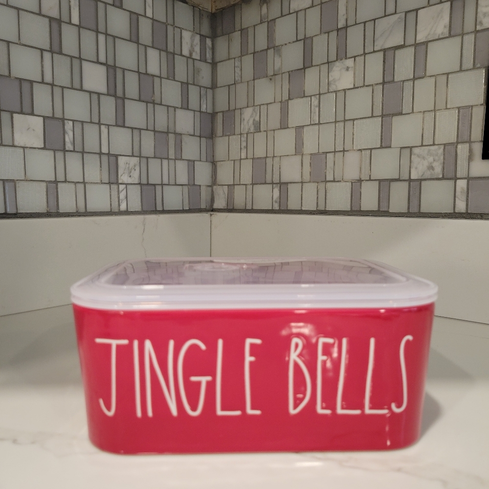 Rae Dunn Jingle Bells Ceramic Bowl with Lid